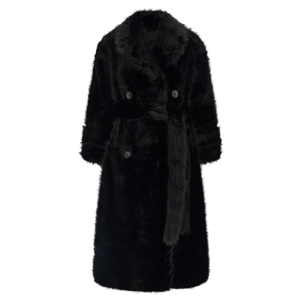 B&B Couture Women 'Jackie' Eco-Fur Trench Coat